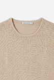 T-SHIRT GIROCOLLO SMANICATA IN MAGLINA SABBIA