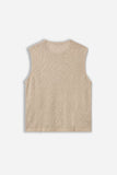 T-SHIRT GIROCOLLO SMANICATA IN MAGLINA SABBIA