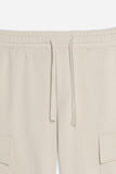 PANTALONE JOGGER IN FELPA E COULISSE BEIGE CHIARO