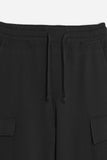 PANTALONE JOGGER IN FELPA E COULISSE NERO