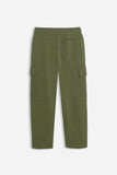 PANTALONE JOGGER IN FELPA E COULISSE VERDE MILITARE