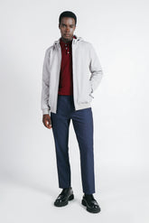 GIUBBOTTO IN SOFTSHELL CON CAPPUCCIO GRIGIO CHIARO