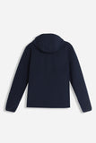GIUBBOTTO IN SOFTSHELL CON CAPPUCCIO BLEU