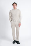 MAGLIA GIROCOLLO LAVORATA BEIGE CHIARO