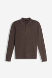 MAGLIA A COSTINA COLLO POLO MEZZA ZIP M TORTORA