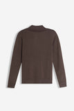 MAGLIA A COSTINA COLLO POLO MEZZA ZIP M TORTORA
