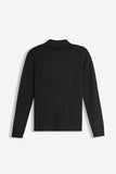 MAGLIA A COSTINA COLLO POLO MEZZA ZIP NERO