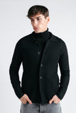 MAGLIA OVERSHIRT IN PUNTO MILANO NERO - Sonnybono