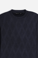 MAGLIA GIROCOLLO STRUTTURATA VANISE' BLEU