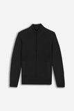 MAGLIA FULL ZIP COLLO IN PIEDI IN COSTINA NERO - Sonnybono