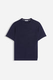 T-SHIRT GIRCOLLO IN MAGLINA BLEU