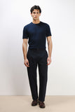T-SHIRT GIRCOLLO IN MAGLINA BLEU
