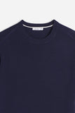T-SHIRT GIRCOLLO IN MAGLINA BLEU