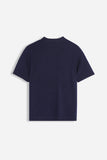 T-SHIRT GIRCOLLO IN MAGLINA BLEU