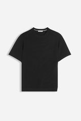 T-SHIRT GIRCOLLO IN MAGLINA NERO