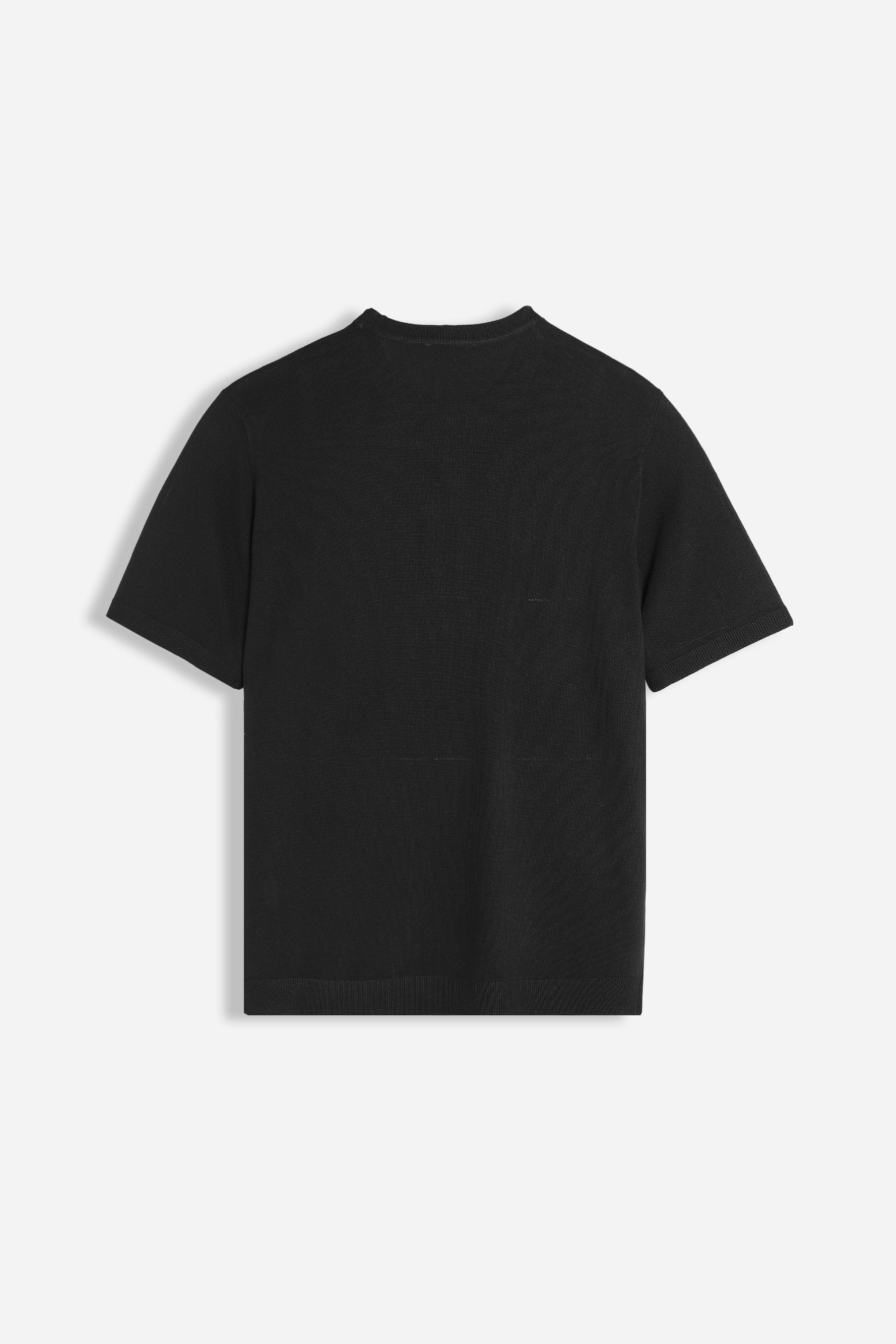 T-SHIRT GIRCOLLO IN MAGLINA NERO