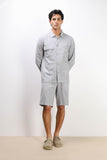 OVERSHIRT IN MISTO LINO F GRIGIO