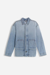 GIUBBOTTO OVERSHIRT DENIM CELESTE