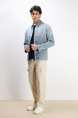 GIUBBOTTO OVERSHIRT DENIM CELESTE