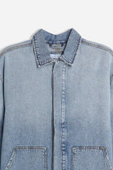 GIUBBOTTO OVERSHIRT DENIM CELESTE