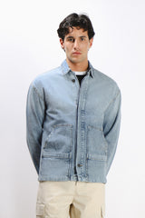 GIUBBOTTO OVERSHIRT DENIM CELESTE