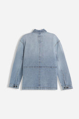GIUBBOTTO OVERSHIRT DENIM CELESTE