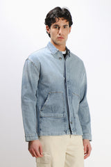 GIUBBOTTO OVERSHIRT DENIM CELESTE