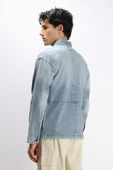 GIUBBOTTO OVERSHIRT DENIM CELESTE