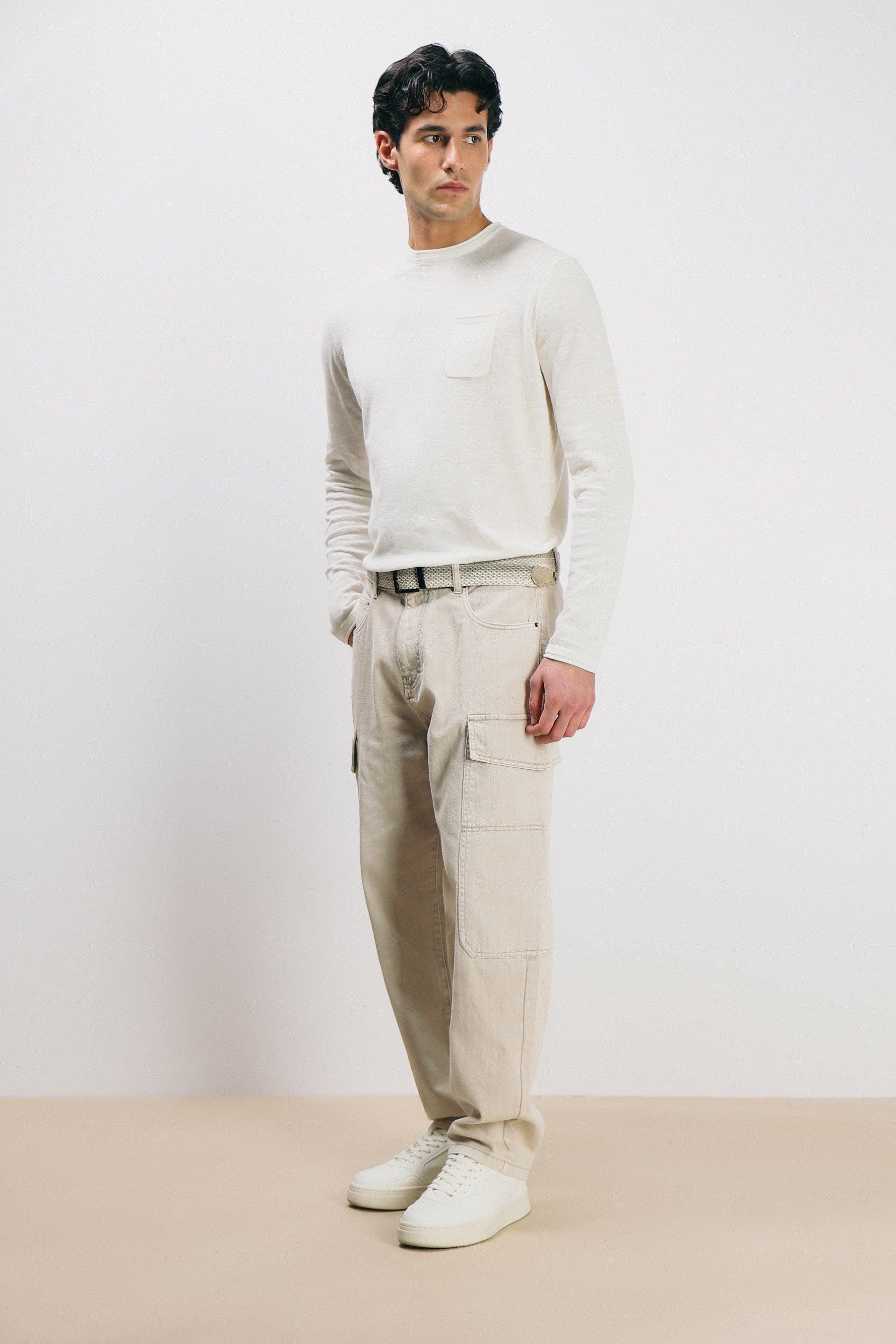 DENIM CARGO BAGGY BEIGE