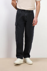 DENIM CARGO BAGGY NERO