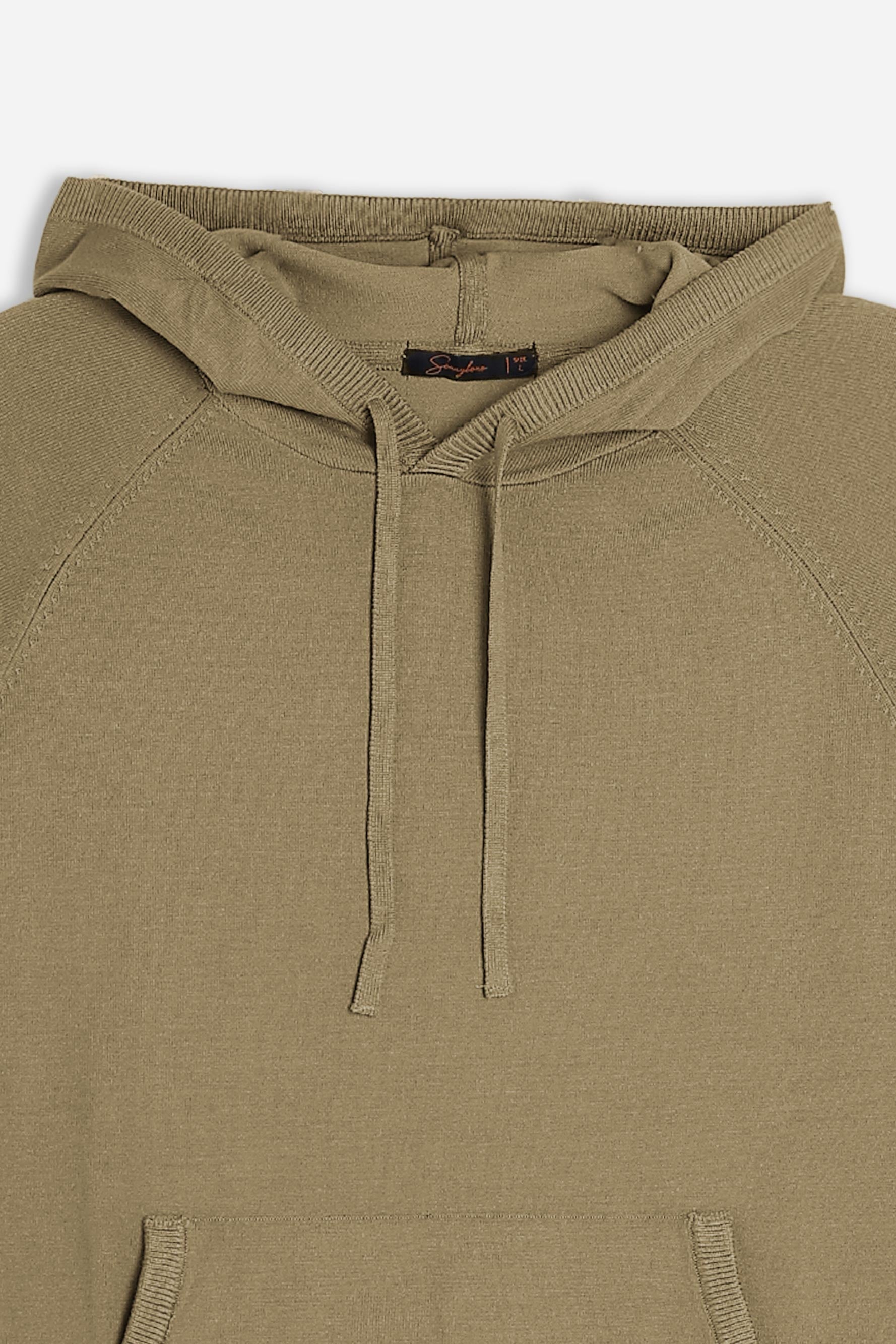 MAGLIA MODELLO FELPA CON CAPPUCCIO E MARSUPIO BEIGE