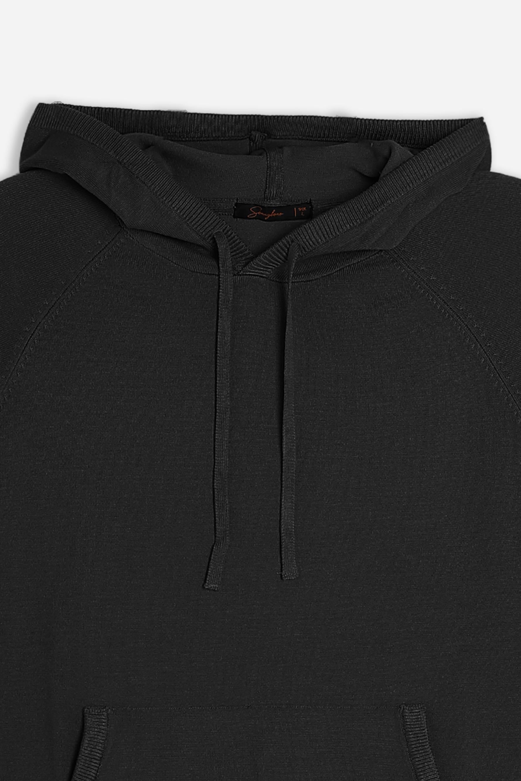 MAGLIA MODELLO FELPA CON CAPPUCCIO E MARSUPIO NERO
