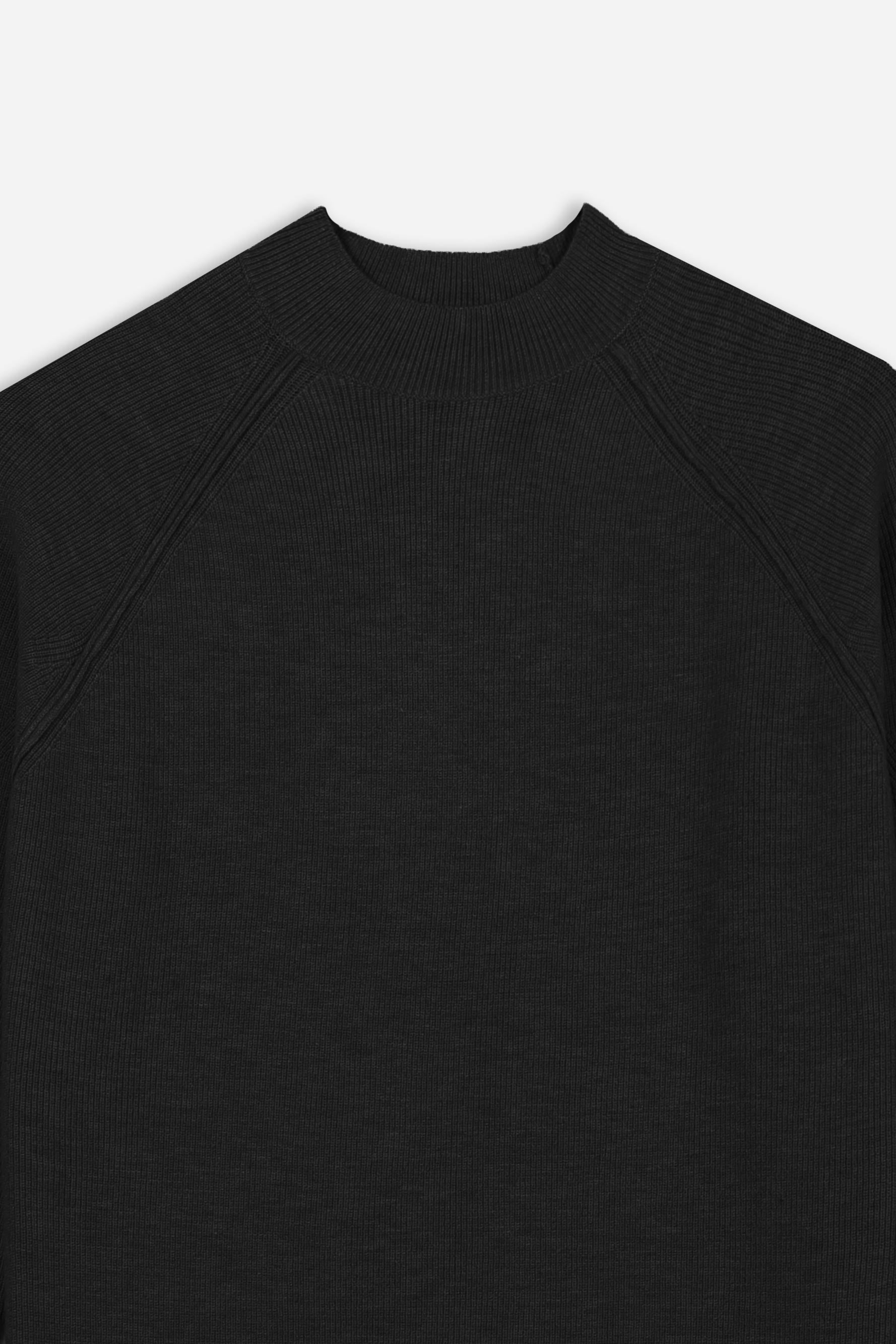 MAGLIA MEZZO COLLO A COSTINE NERO