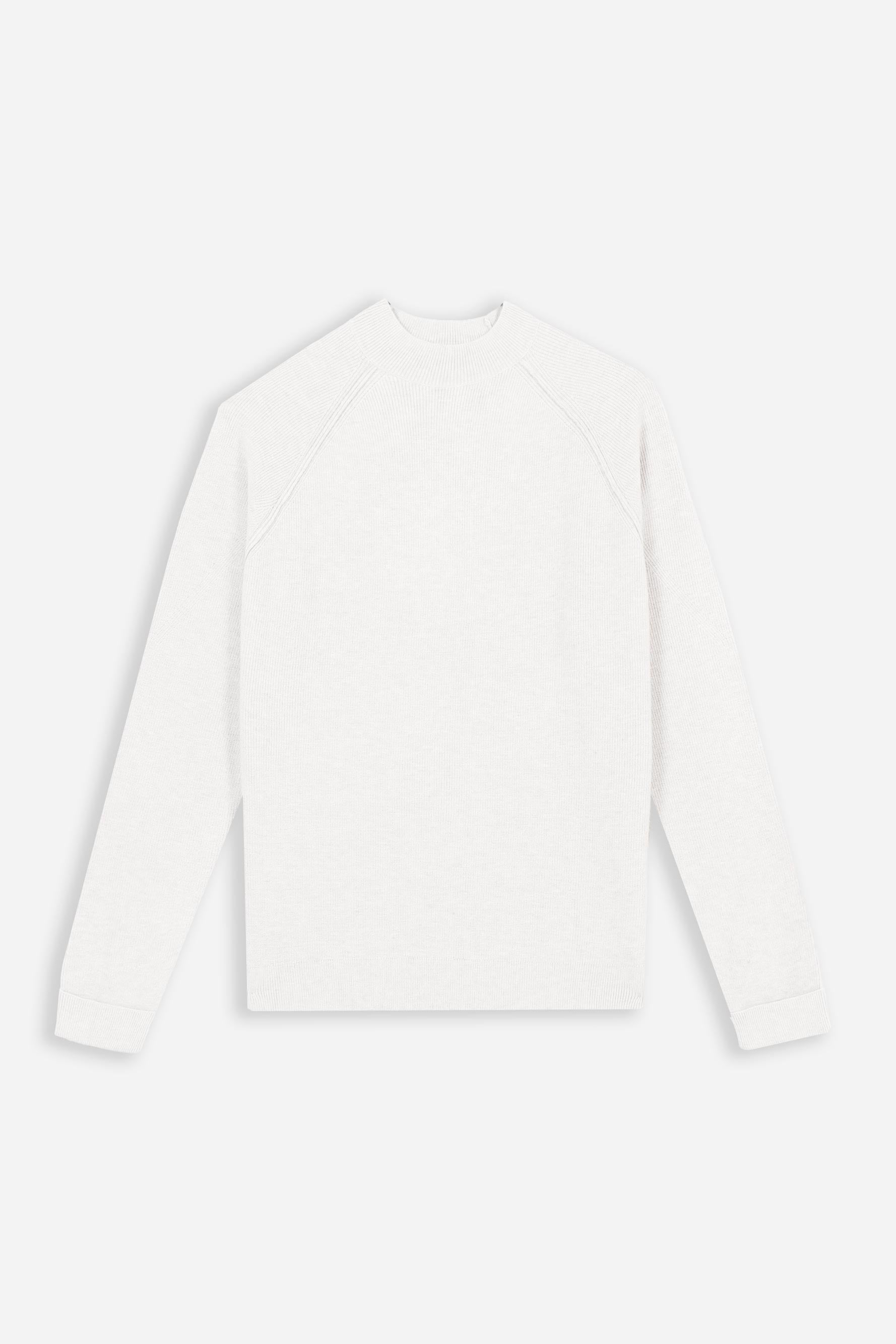 MAGLIA MEZZO COLLO A COSTINE PANNA