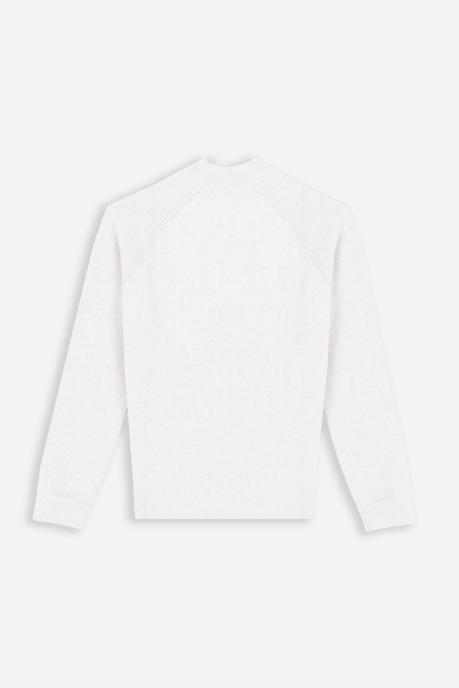 MAGLIA MEZZO COLLO A COSTINE PANNA