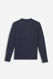 MAGLIA GIROCOLLO A COSTINE DENIM