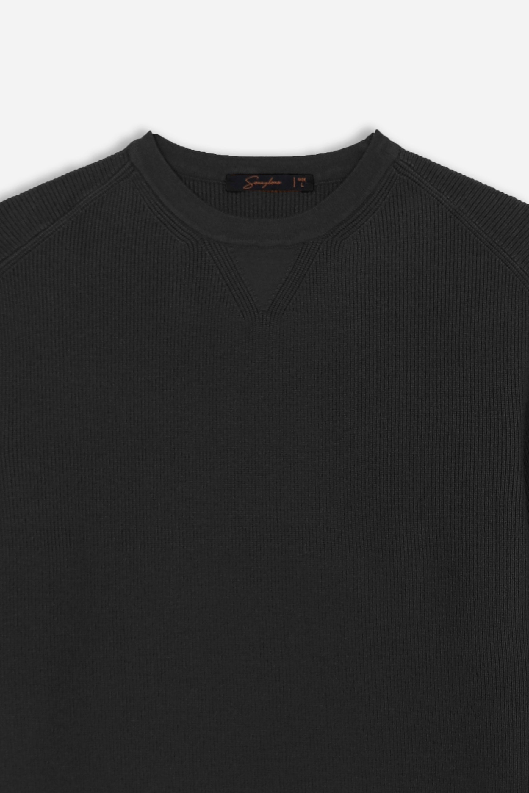 MAGLIA GIROCOLLO A COSTINE NERO