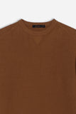 MAGLIA GIROCOLLO A COSTINE CAMMELLO