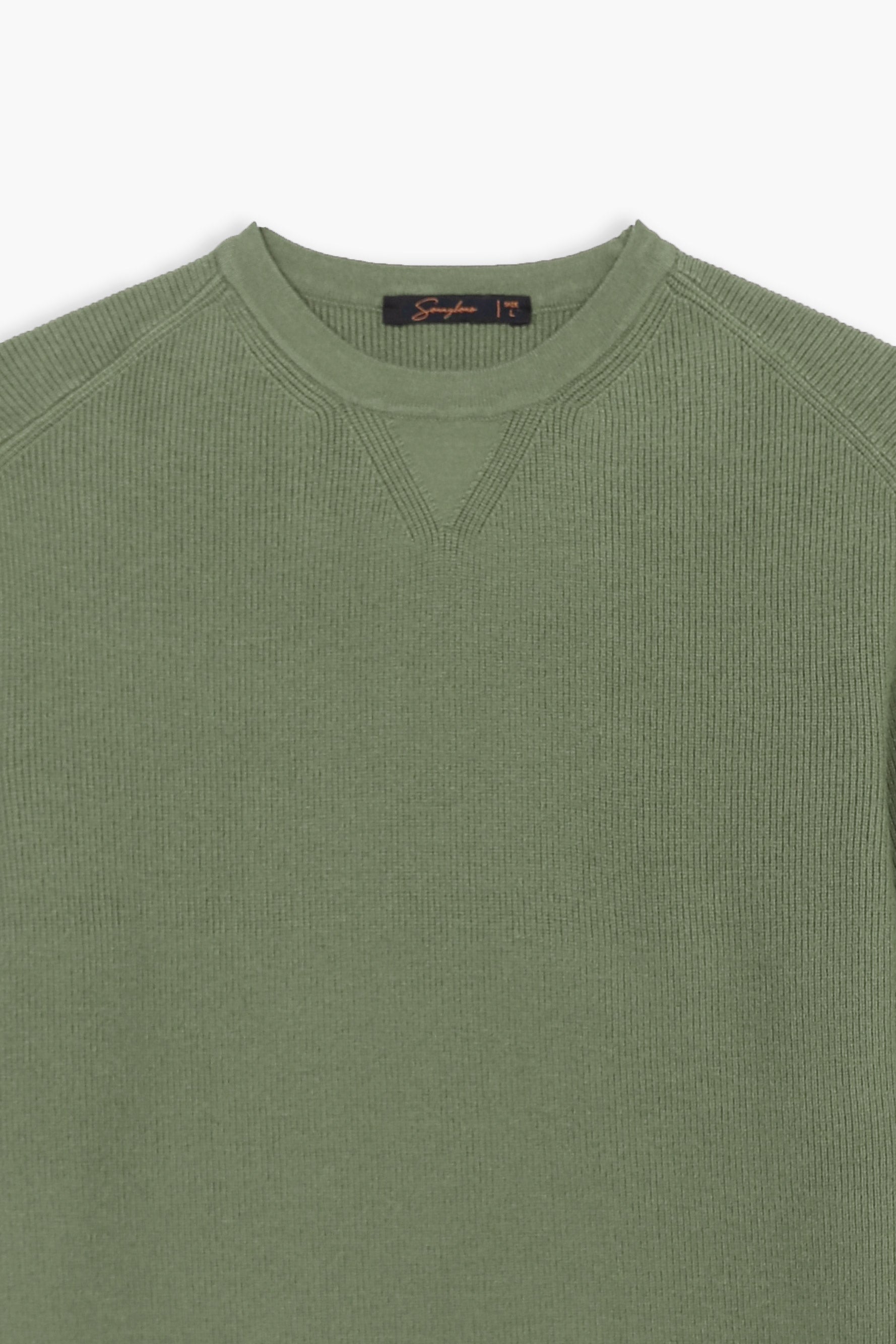 MAGLIA GIROCOLLO A COSTINE SALVIA