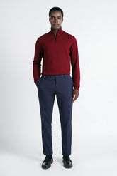 MAGLIA LUPETTO CON MEZZA ZIP VINACCIA