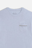 T-SHIRT SLUB CON TASCHINO CELESTE - Sonnybono