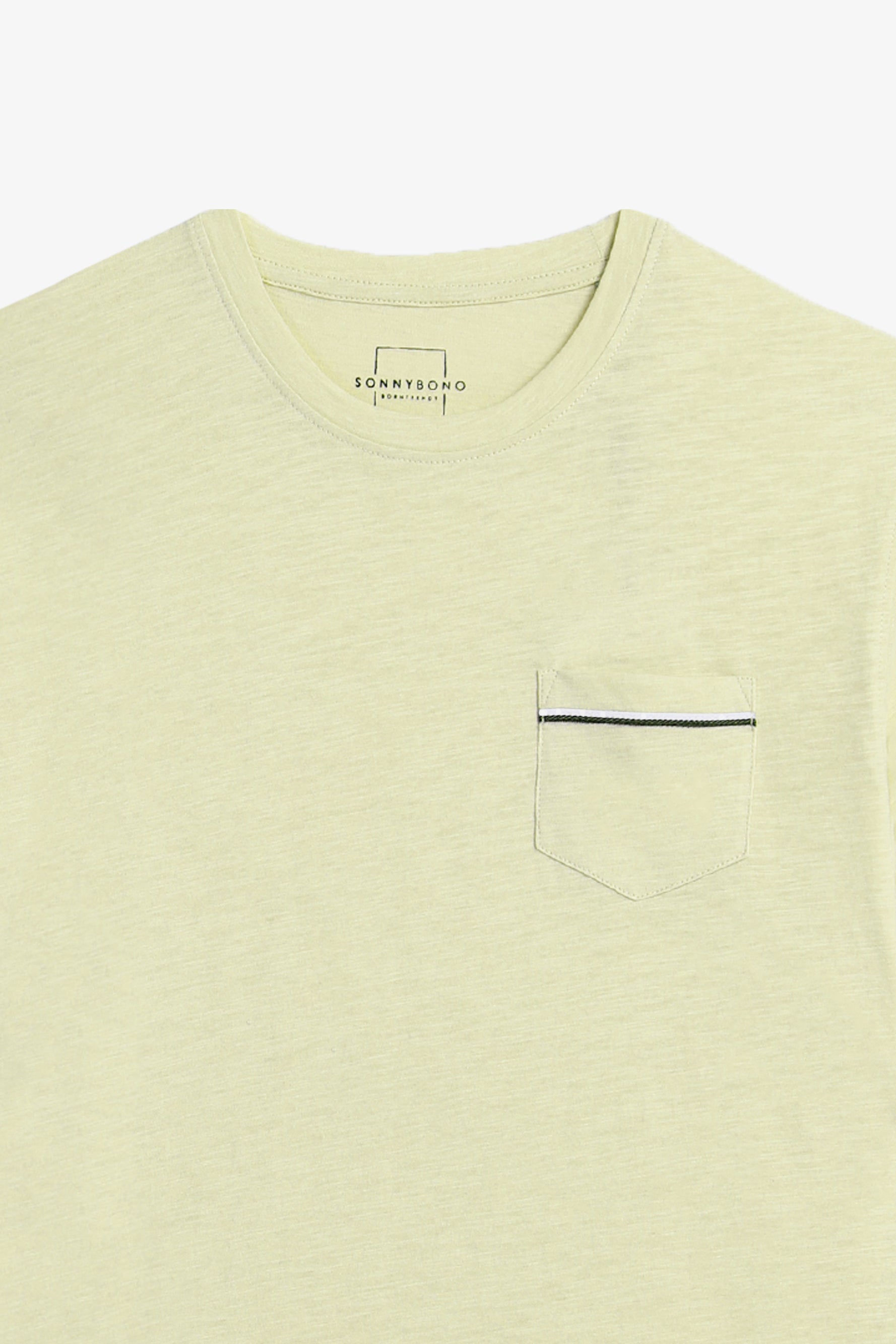 T-SHIRT SLUB CON TASCHINO GIALLO CHIARO - Sonnybono