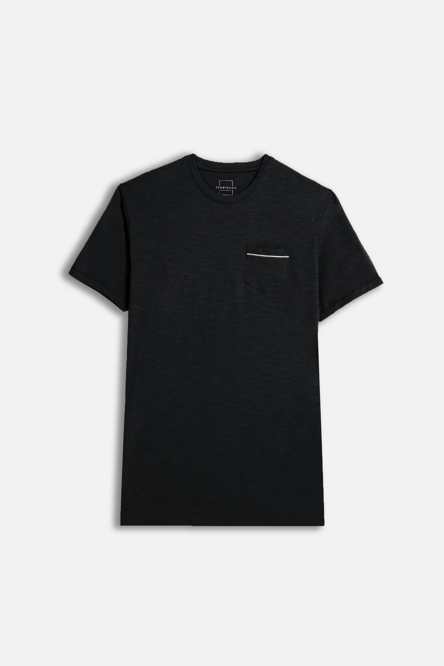 T-SHIRT SLUB CON TASCHINO NERO - Sonnybono