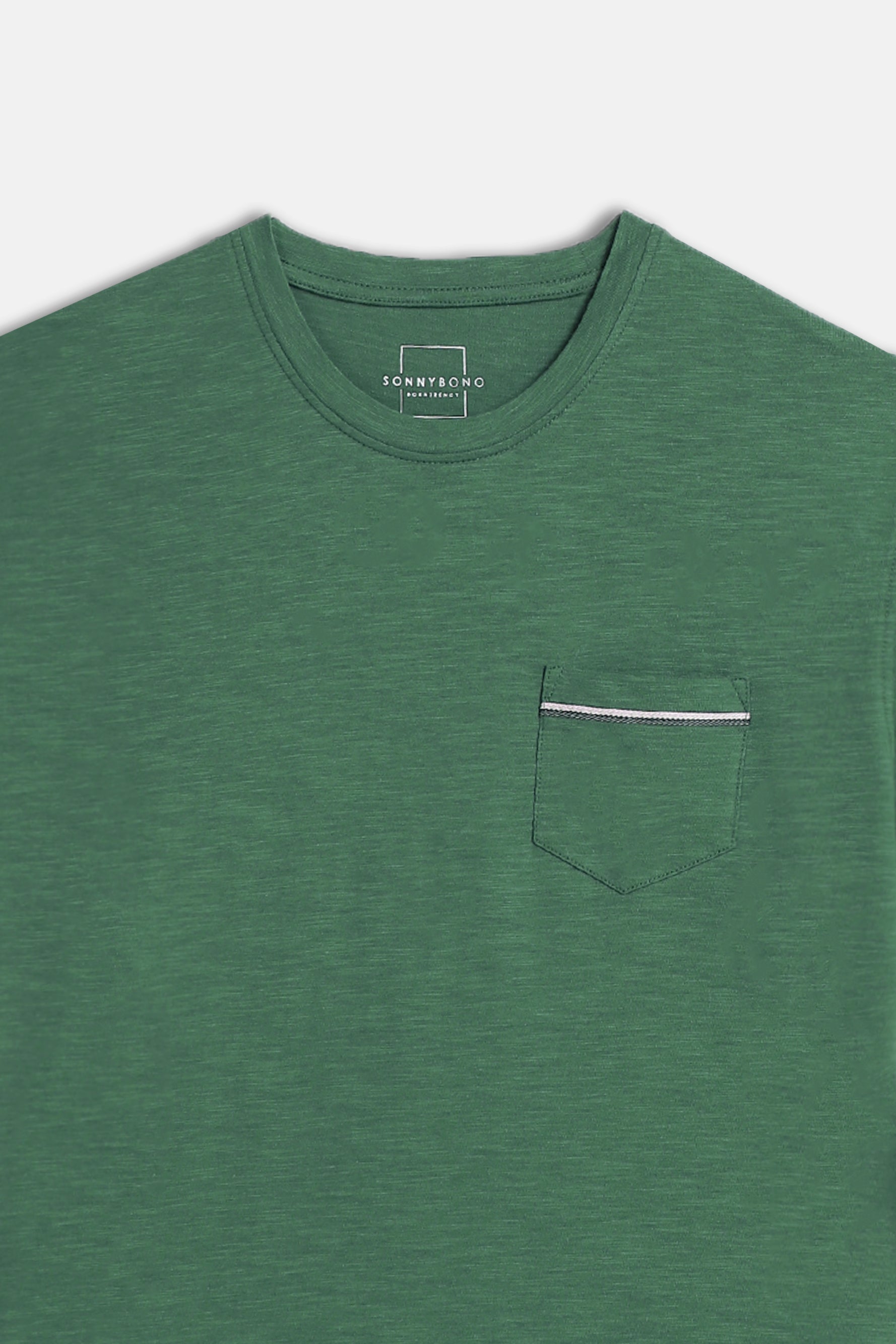 T-SHIRT SLUB CON TASCHINO VERDE - Sonnybono