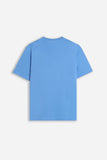 T-SHIRT GIROCOLLO BASIC CON DETTAGLIO AZZURRO