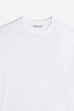 T-SHIRT GIROCOLLO BASIC CON DETTAGLIO BIANCO
