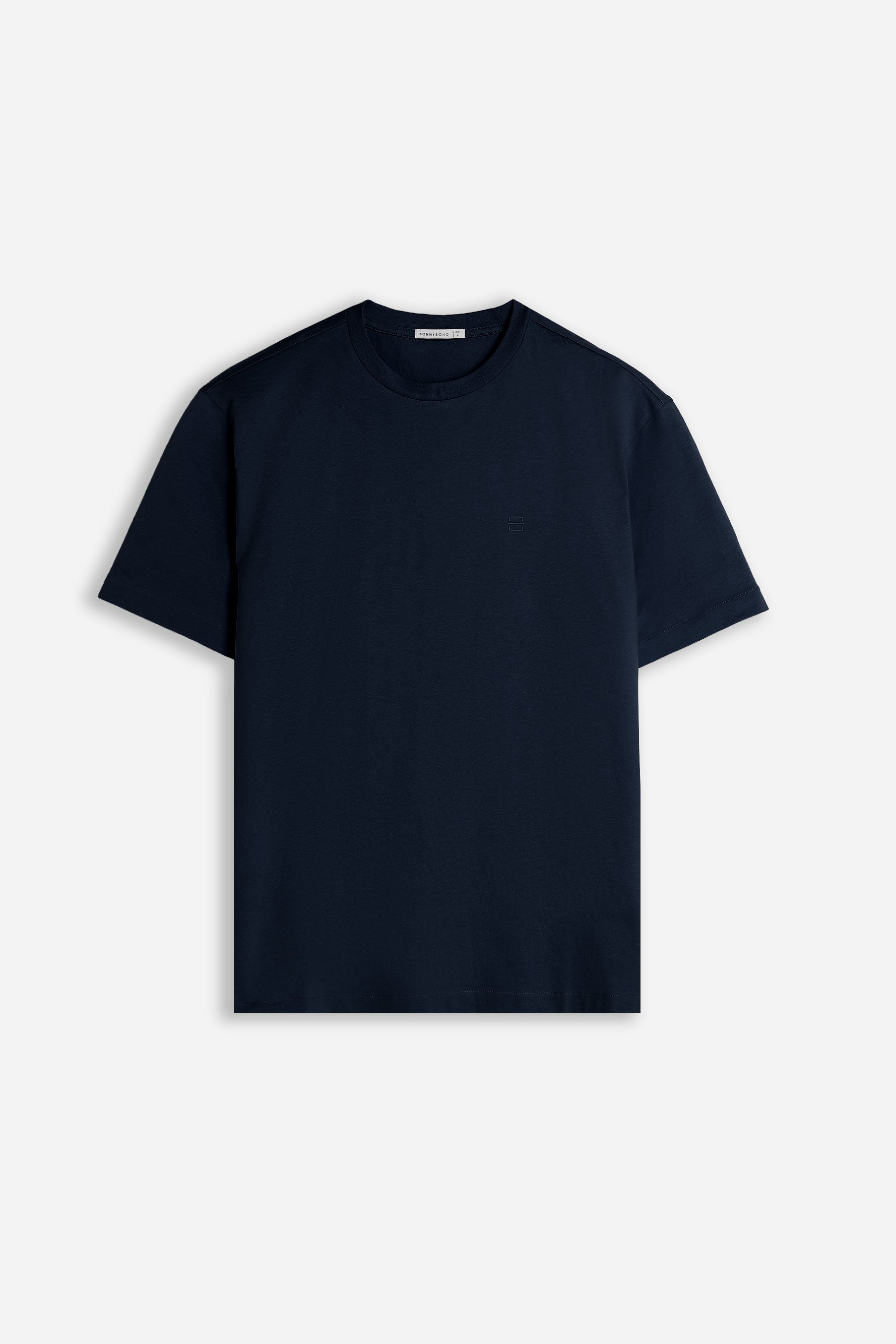 T-SHIRT GIROCOLLO BASIC CON DETTAGLIO BLEU