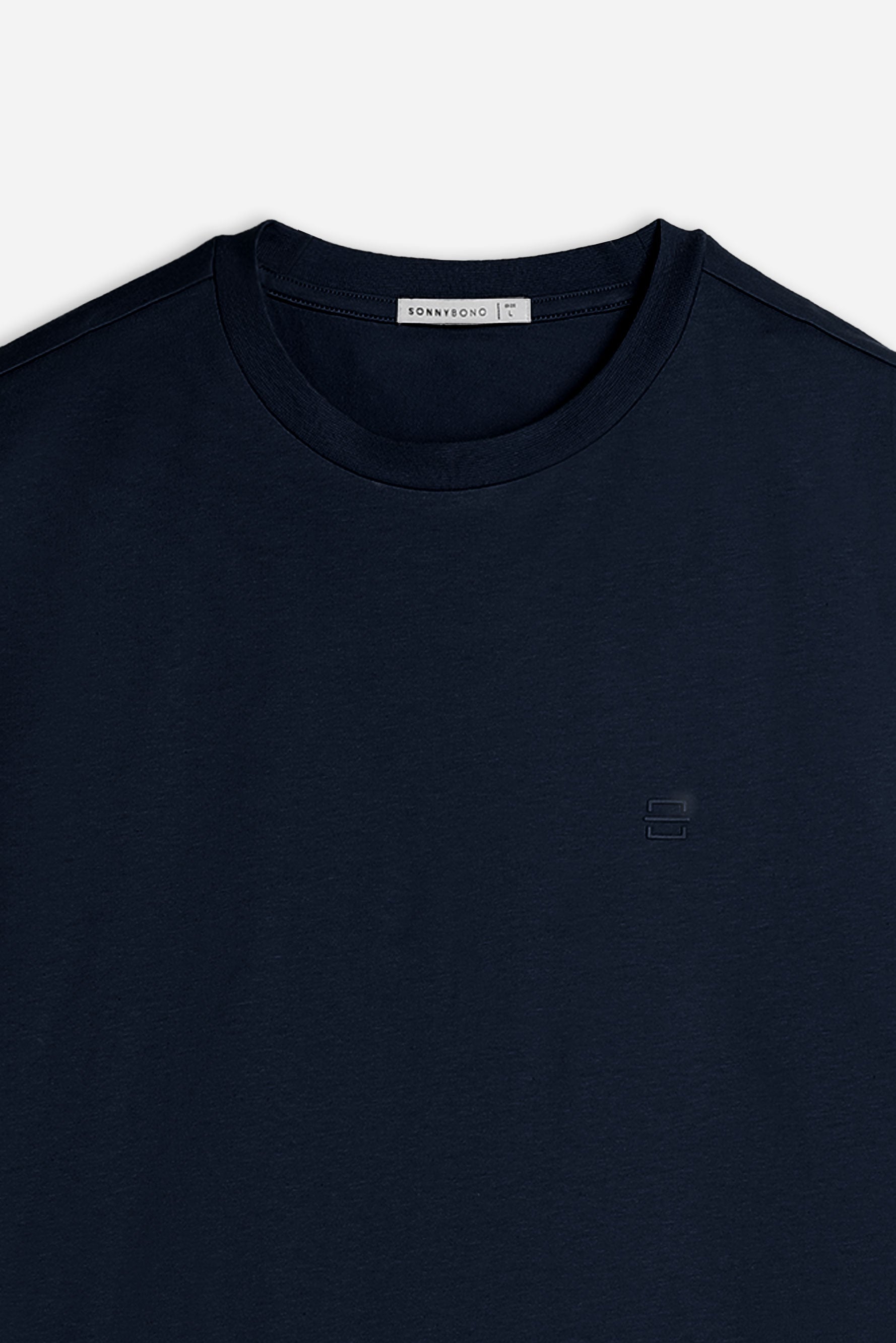 T-SHIRT GIROCOLLO BASIC CON DETTAGLIO BLEU