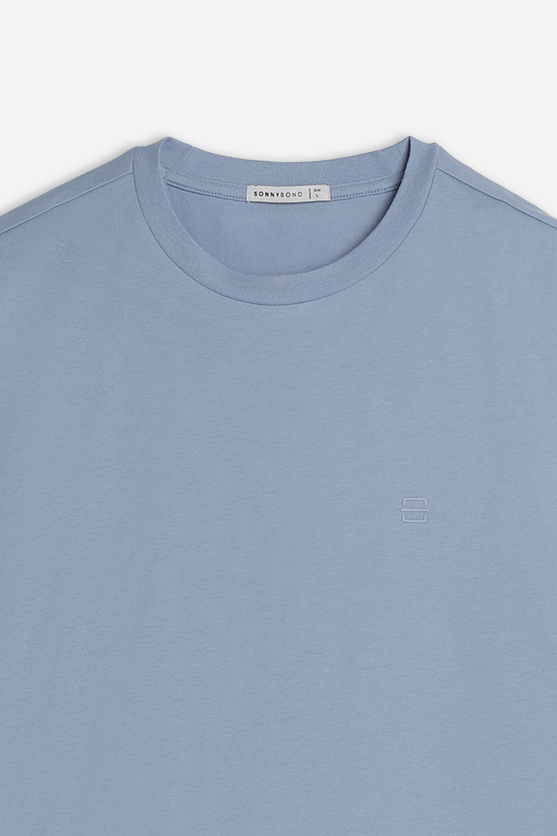 T-SHIRT GIROCOLLO BASIC CON DETTAGLIO POLVERE
