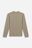T-SHIRT STRETCH GIROCOLLO MANICA LUNGA TORTORA